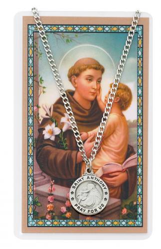 St. Anthony Pewter Medal With Holy Card