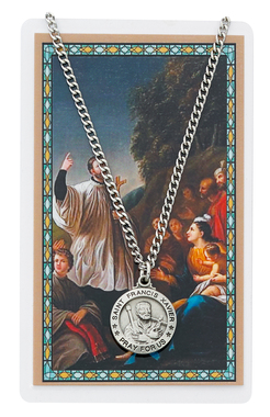 St. Francis Xavier Pewter Medal With Holy Card