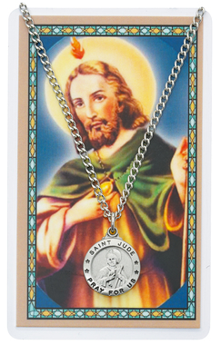 Saint Jude Pewter Medal With Holy Card