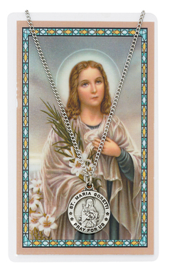 Saint Maria Goretti Pewter Medal With Holy Card