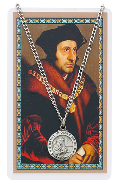 St. Thomas More Pewter Medal With Holy Card