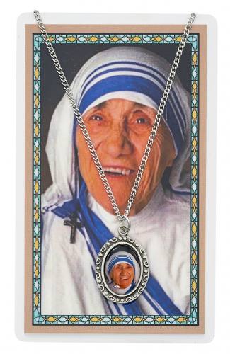 St. Teresa Calcutta Pewter Medal With Holy Card