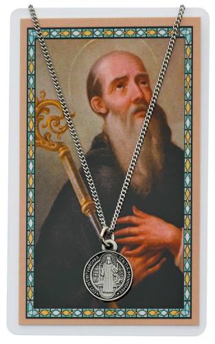 St. Benedict Pewter Medal With Holy Card