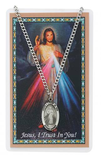 Divine Mercy Pewter Medal With Holy Card
