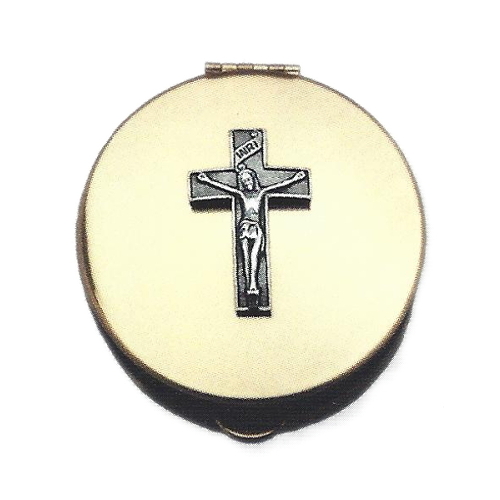 Pyx Crucifix Plated Brass Small