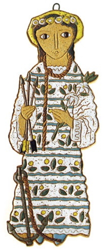 Saint Andrew's Abbey Ceramics St. Philomena Plaque