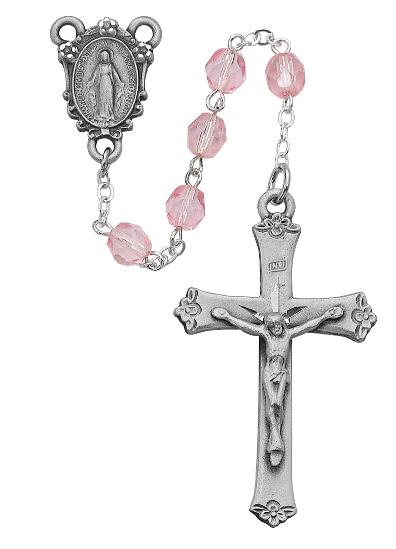 Pink Glass Rosary