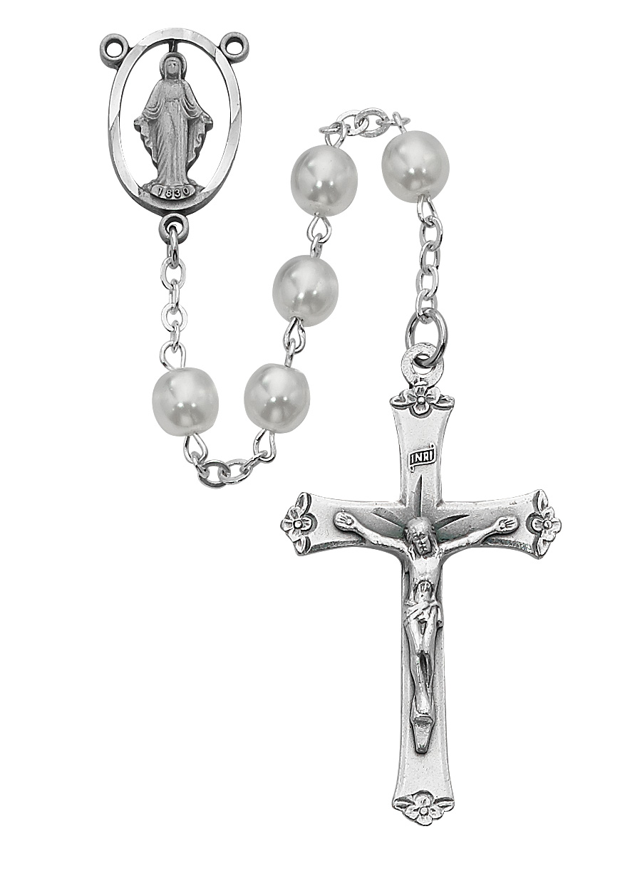White Glass Rosary