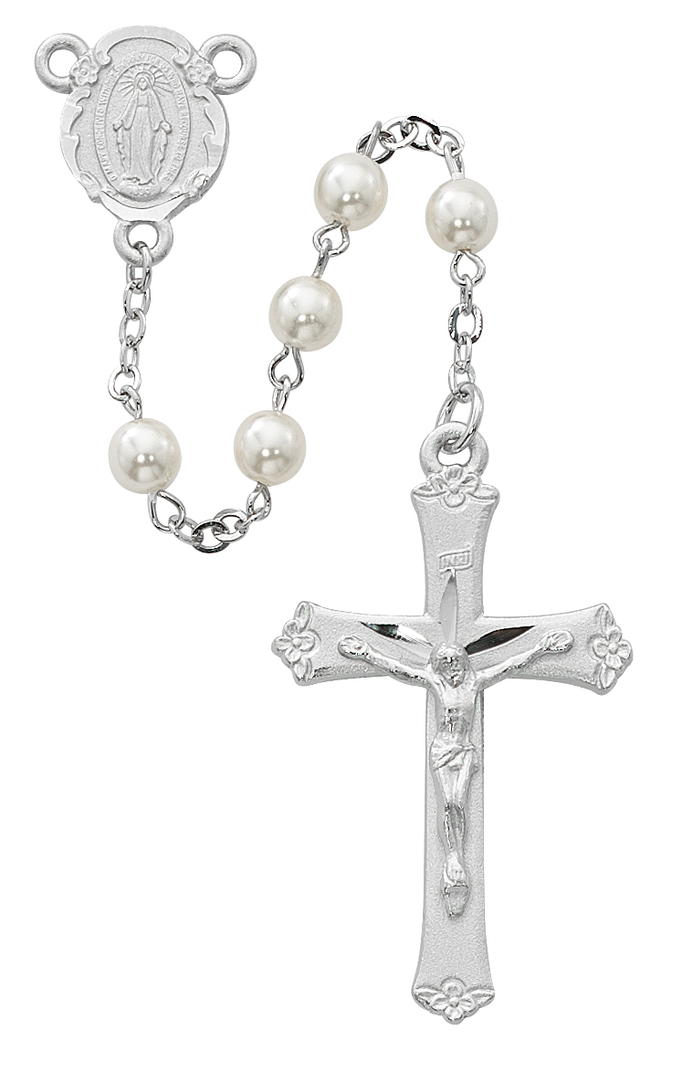 Pearl like  Glass Rosary