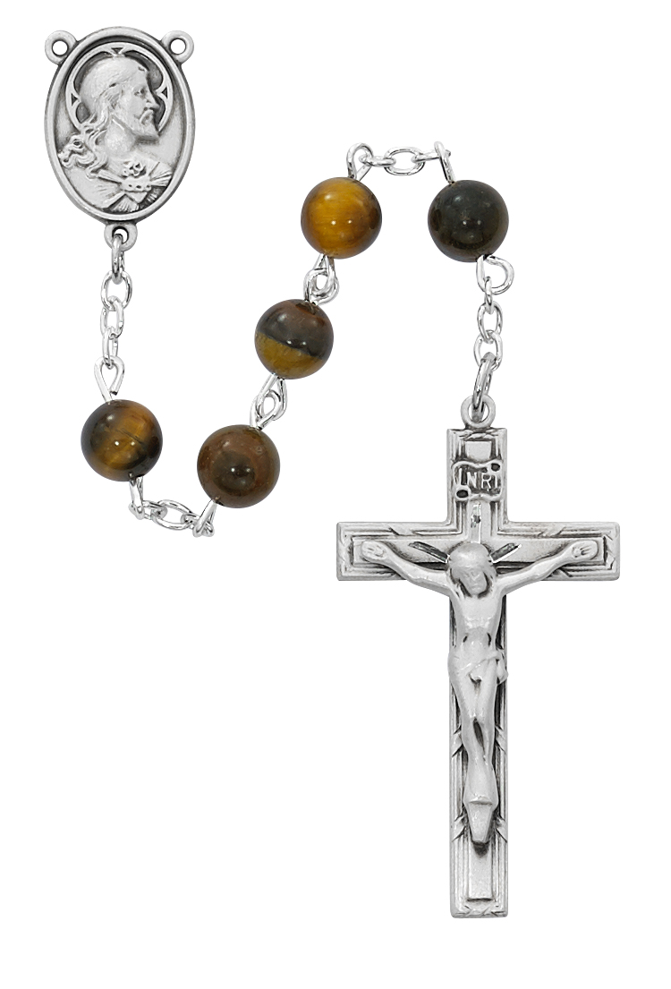 Tiger Eye with Sterling Rosary
