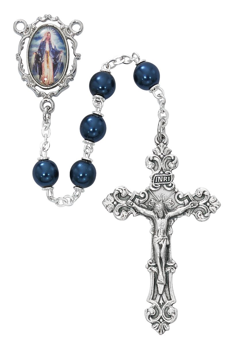 Blue Our Lady of Grace Decal Rosary