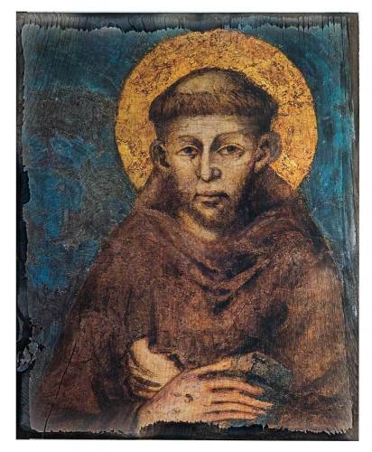 Plaque St. Francis Assisi 5 x 7 Rustic Cedar