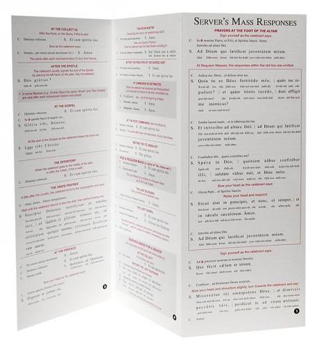Server\'s Mass Response Card for Traditional Latin Mass
