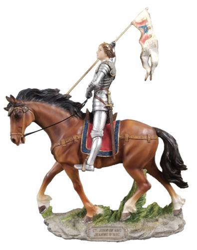 Statue St. Joan of Arc 11 Inch Resin Painted