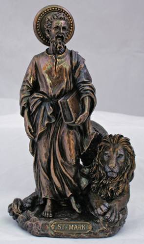 Statue St. Mark 8 Inch Resin Bronze