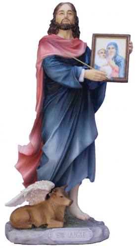 Statue St. Luke 8 inch Resin Hand Painted