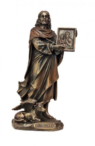 Statue St. Luke 8 inch Resin Bronze