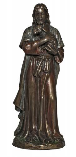 Statue Jesus Good Shepherd 6 Inch Resin Bronze