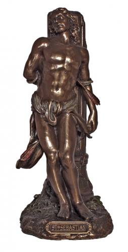 Statue St. Sebastian 8 Inch Resin Bronze