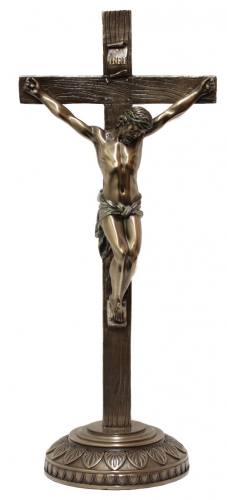 Crucifix Standing Veronese 13.75 Inch Resin Bronze