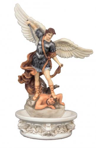Holy Water Font St. Michael 8 Inch Hand Painted