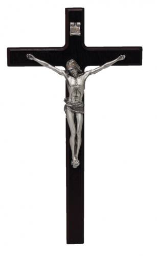 Crucifix Wall 10 Inch Wood With Pewter Style Corpus