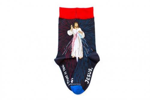 Sock Religious Divine Mercy Socks Adult Cotton Nylon Spandex