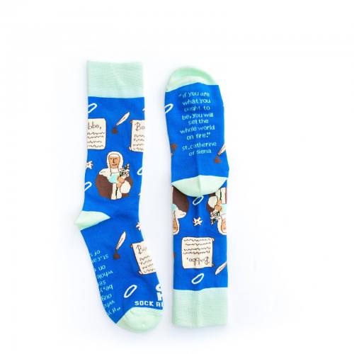 Sock Religious St. Catherine Siena Socks Adult Cotton Nylon Sp