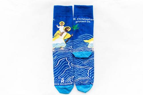 Sock Religious St. Christopher Socks Adult Cotton Nylon Span
