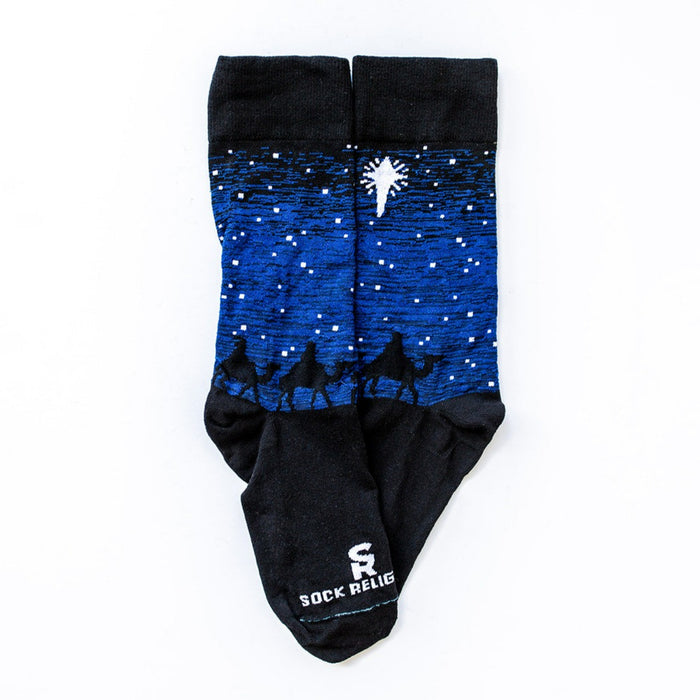 Sock Religious Three Wisemen Adult Cotton Nylon Spandex