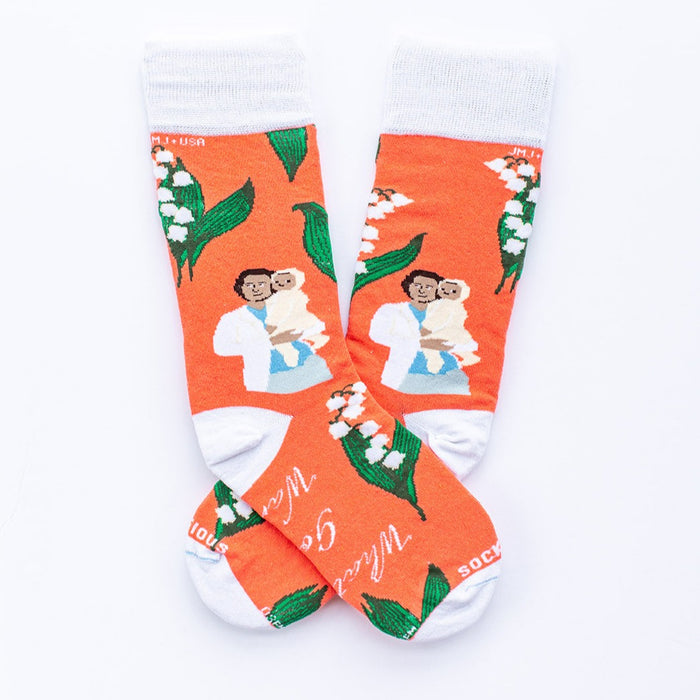 Sock Religious St. Gianna Molla Adult Cotton Nylon Spandex