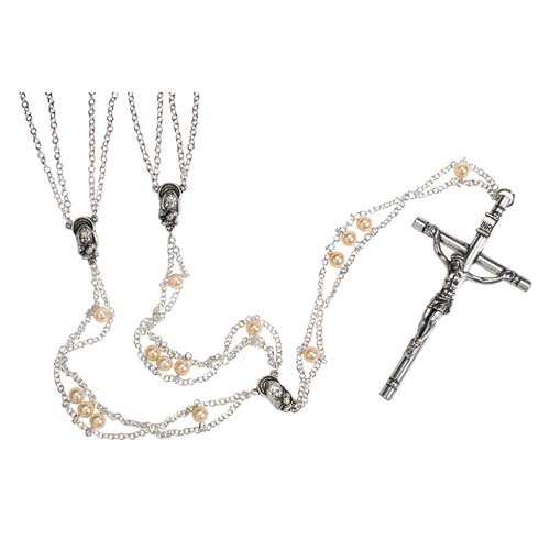 Ladder Lasso Wedding Rosary Mother of Pearl