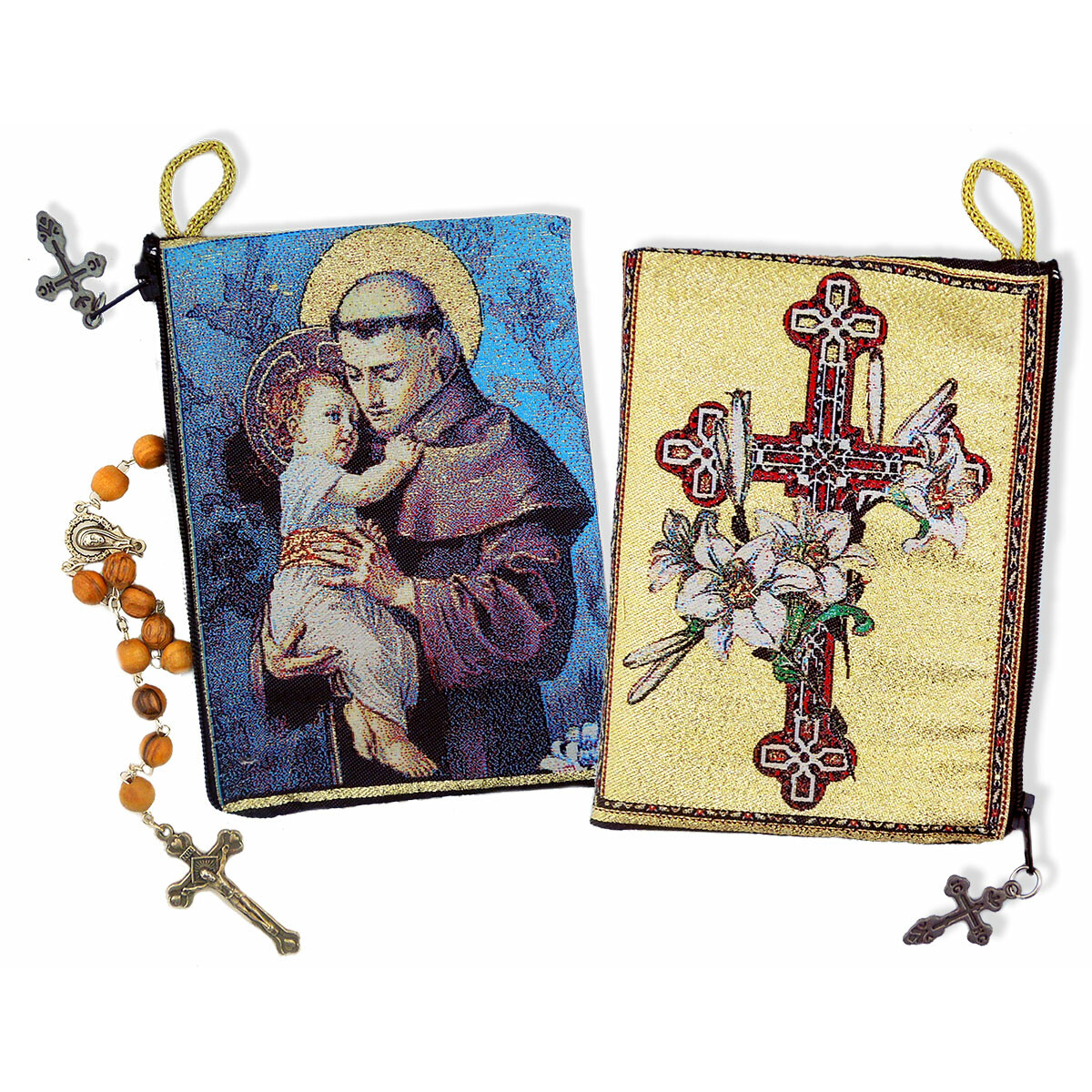 Rosary Case St. Anthony with Child Jesus 5 3/8 x 4