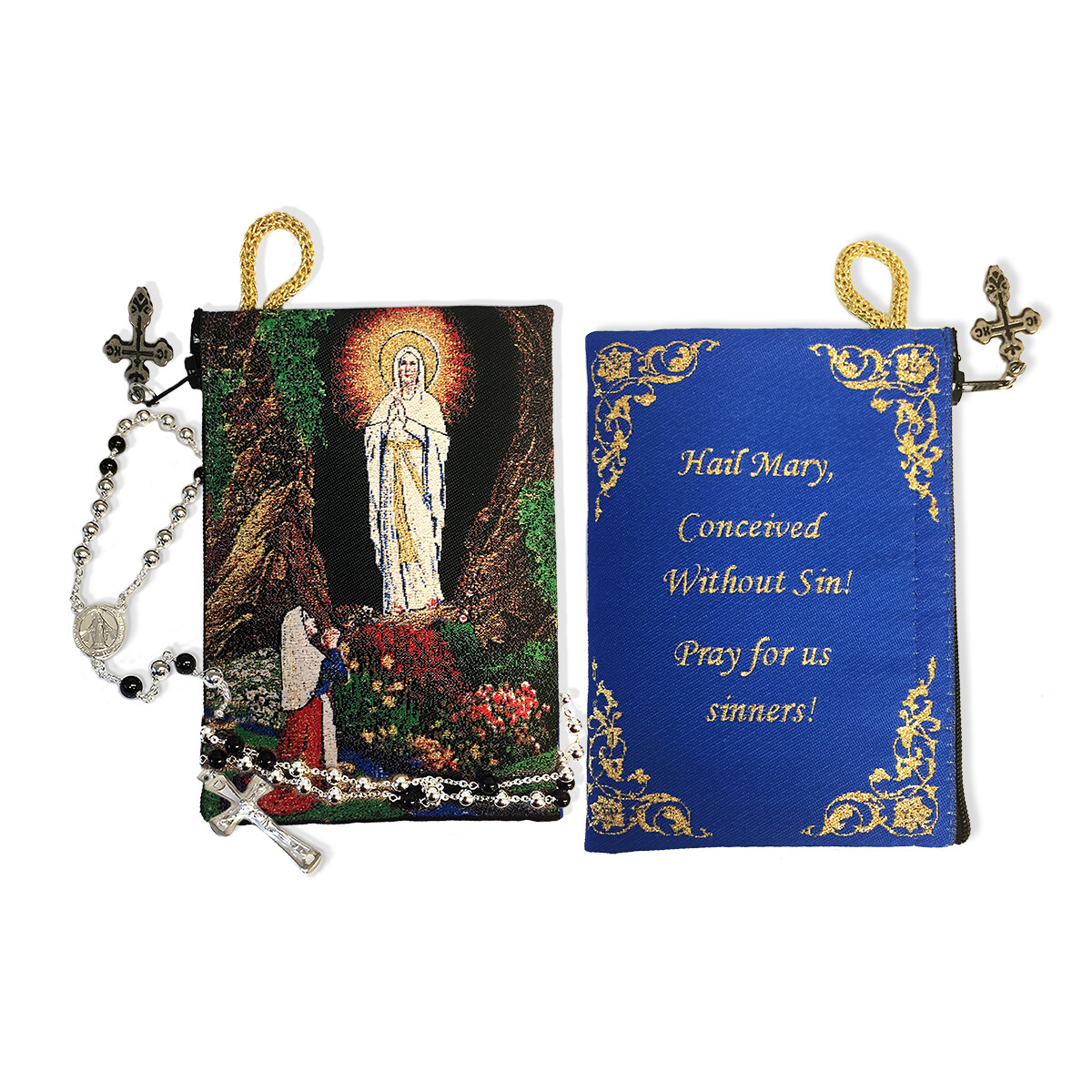 Rosary Case Our lady of Lourdes 5 3/8 x 4