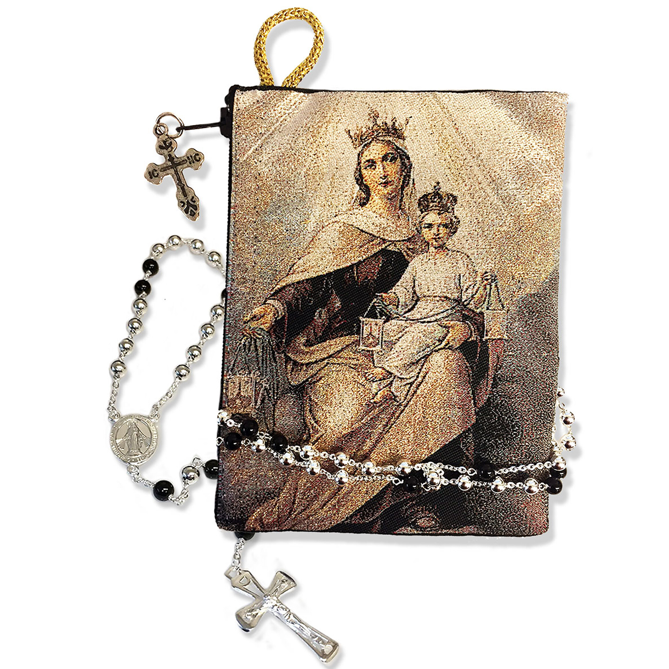 Rosary Case Our Lady of Mount Carmel 5 3/8 x 4