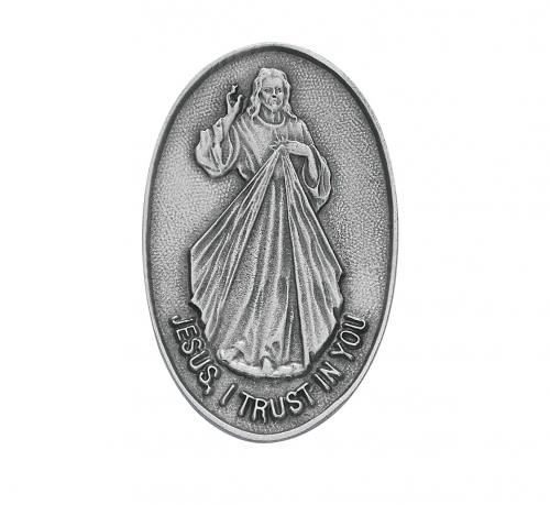 Visor Clip Jesus Divine Mercy Pewter Silver