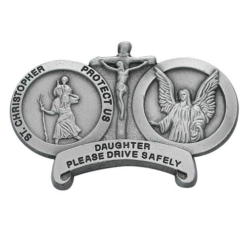 Visor Clip St. Christopher Guardian Angel "Daughter Drive Safe"