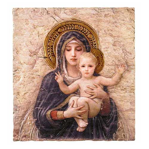 Madonna and Child Tile Plaque