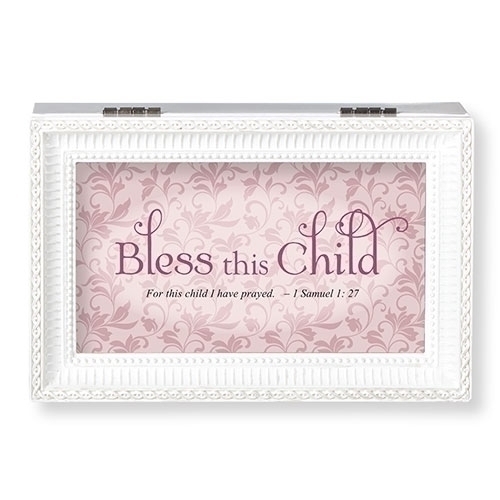 Music Box Bless This Child Pink White