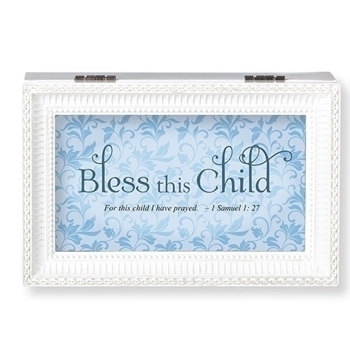 Music Box Bless This Child Blue White