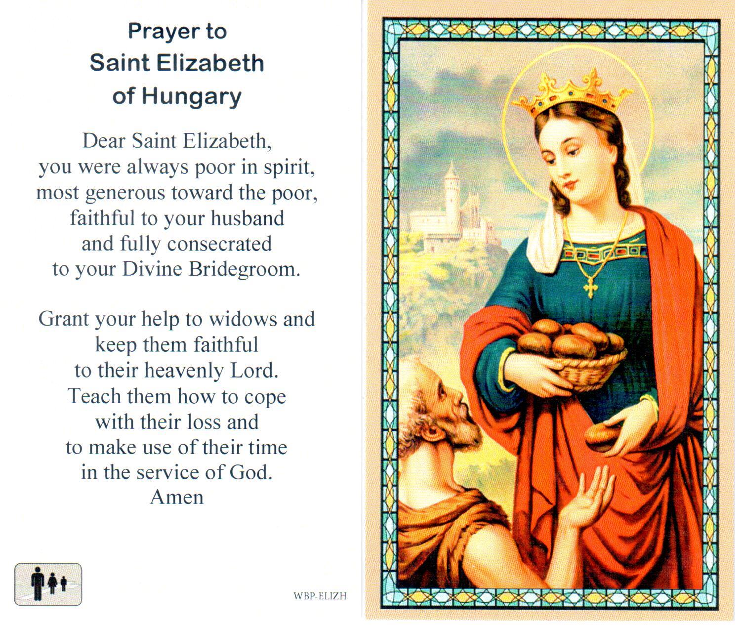 Prayer Holy Card St. Elizabeth Hungary Laminated