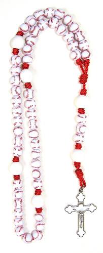 Rosary Baseball Beaded Cord Sports Blessings