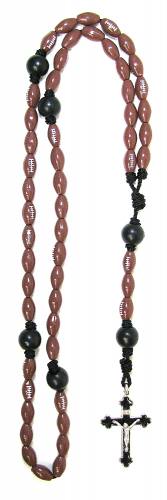 Rosary Football Beaded Cord Sports Blessings