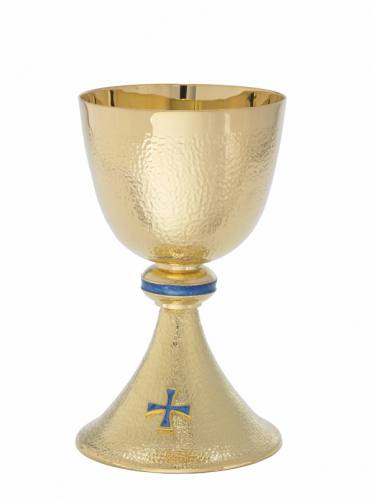 Chalice Paten Set 24 KT GP Basketweave Texture A-2084G