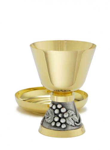 Chalice Paten Set 24 KT Gold Plated Grapes A-2800G