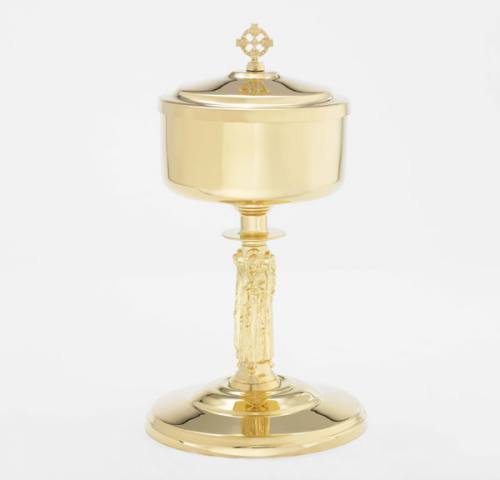 Ciborium 24 KT Gold Plated 175 Host Cap Holy Family B-130G