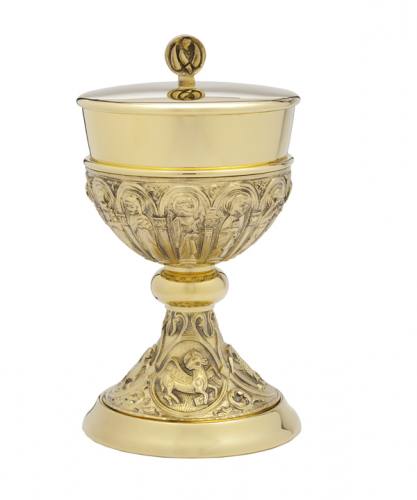 Ciborium 24 KT Gold Plated 185 Host Capacity B-4137G