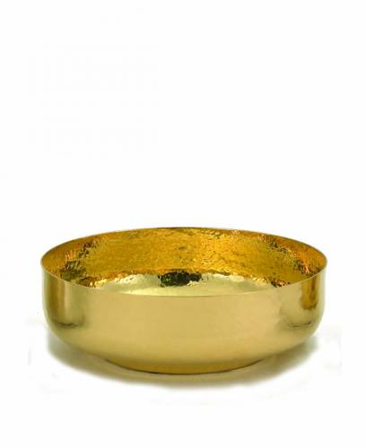 Open Bowl Ciborium 6-1/8" Gold Plated Hammered B-68G Alviti