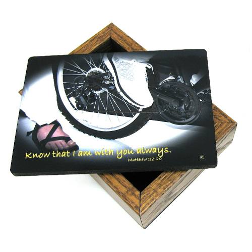 Keepsake Box Sport Biking Laminated Hardwood