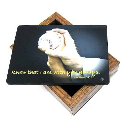 Keepsake Box Sport Baseball Laminated Hardwood